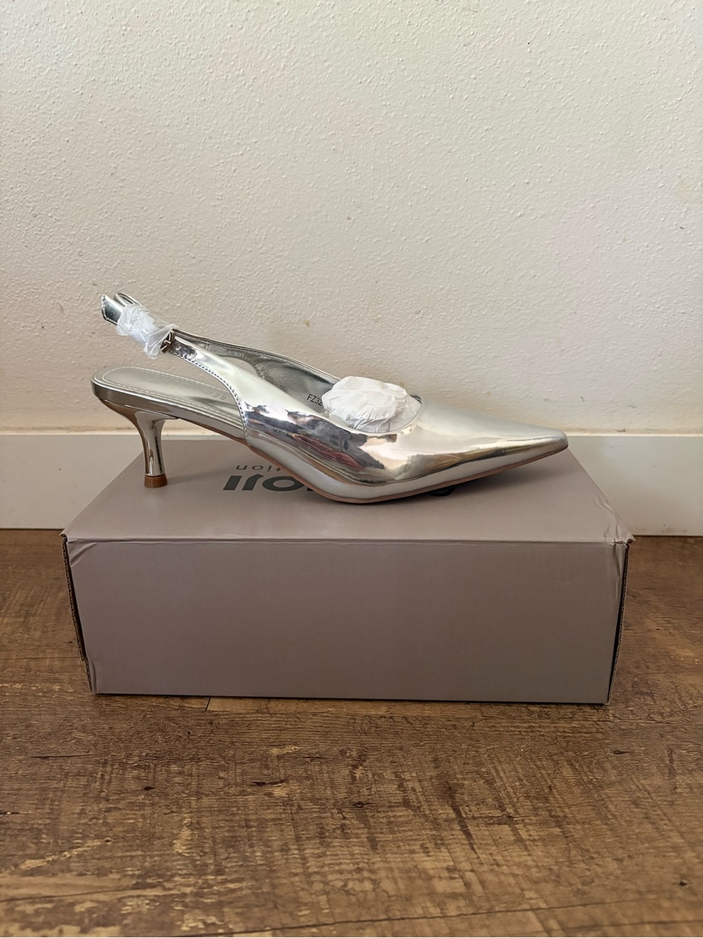 Silver Kitten Heel